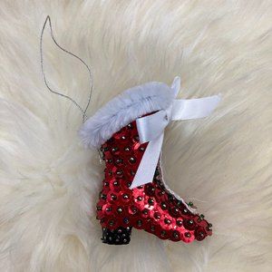 Holiday Sequin Christmas Boot Ornament